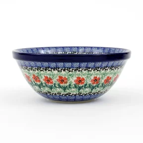 Miska ceramiczna 058 h-7,5cm <br> 1916X Czerwone kwiatuszki